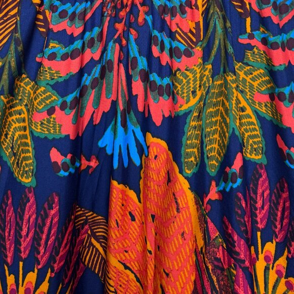 NWT ANTHROPOLOGIE LIVE 4 TRUTH BOHO TROPICAL HI-LO MAXI RUFFLED DRESS RESORT MED - Picture 4 of 7